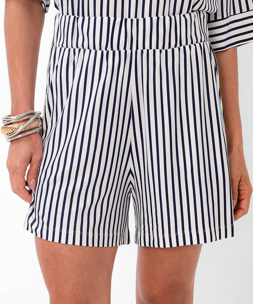 Short Feminino Listrado Marisa Azul