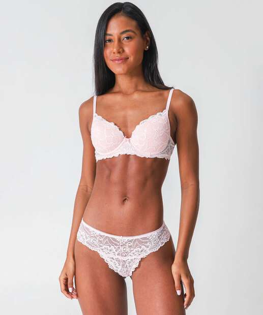 Kit 2 Calcinhas Fio Dental Renda Marisa Preto