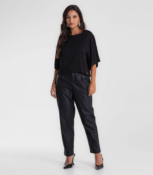 Blusa Feminina Box Manga Ampla Viscose Endless Preto