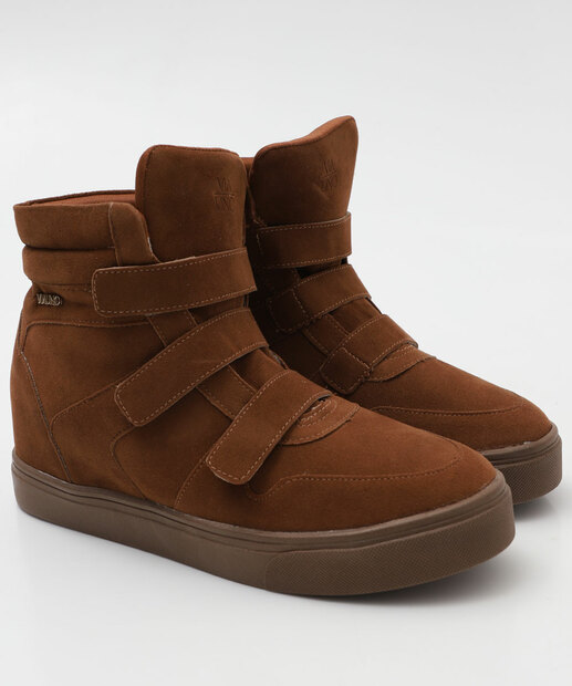 Tênis Feminino Cano Alto Via Uno Caramelo