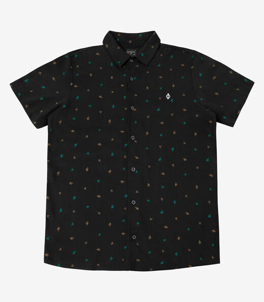 Camisa Masculina Viscose Diamentro Preto