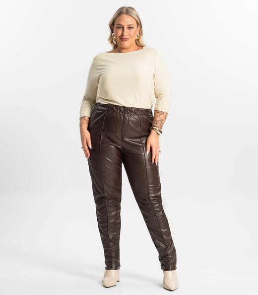Image_Legging Feminina Plus Size Secret Glam Marrom