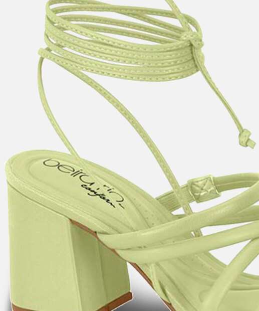 Sandália Salto Grosso Feminina Amarração Beira Rio 