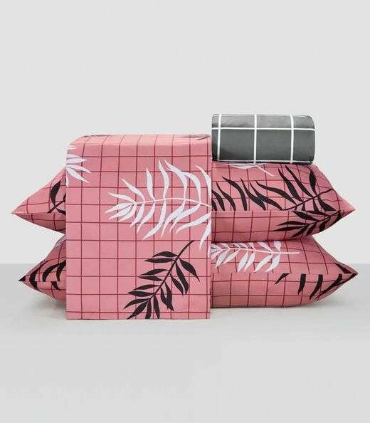 Image_Jogo De Cama Solteiro 3 Peças Lar E Lazer Rosa