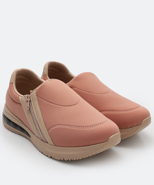 Tênis Casual Slip On Feminino Comfortflex Rosa