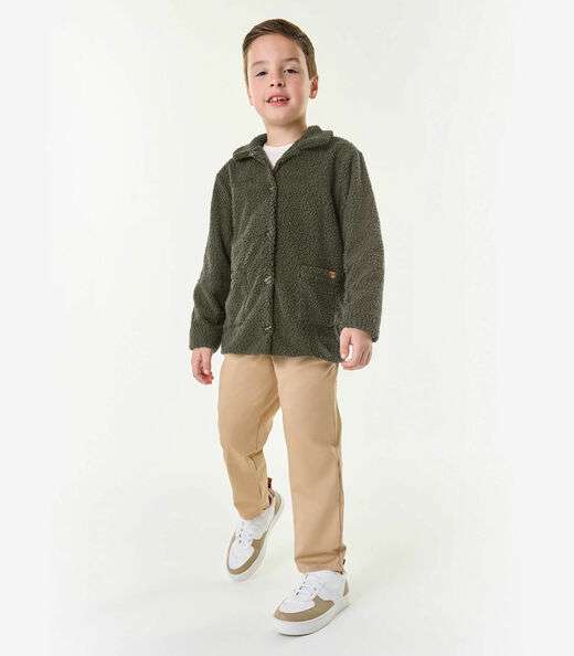 Calça Infantil Masculina Em Sarja Twill Trick Nick Marrom