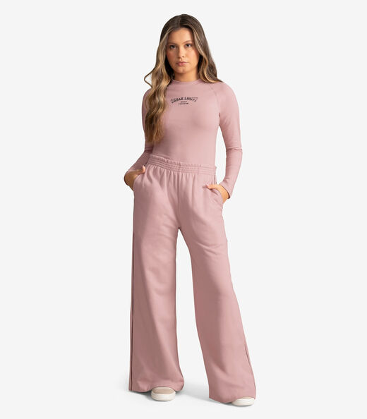 Image_Calça Juvenil Wide Leg Moletom Felpado Minty Rosa