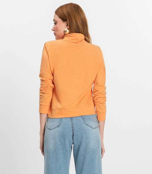 Blusão Gola Alta Infinita Cor Feminino Laranja