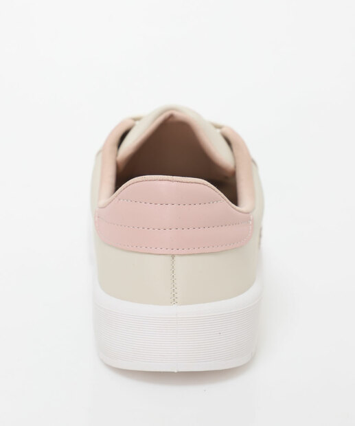 Tênis Casual Feminino Recorte Moleca Rosa