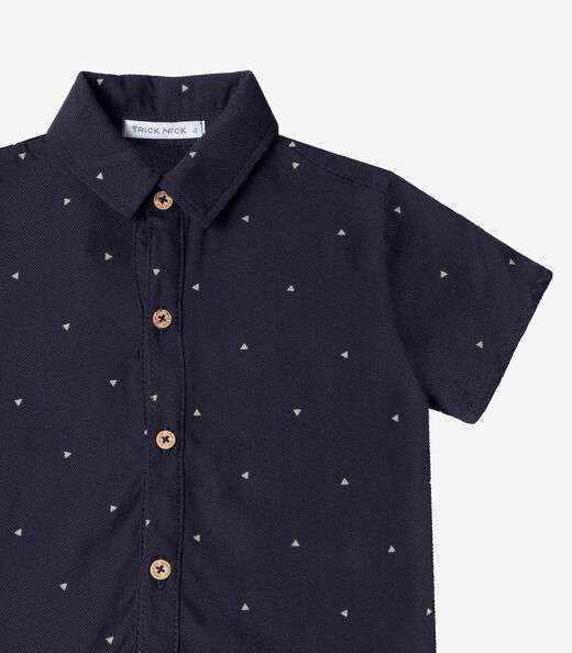 Camisa Infantil Masculina Gola Dupla Trick Nick Azul