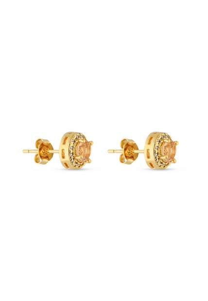 Image_Trio de Brincos Semijoia Morganita com Micro Zircônias  Banhados a ouro 18k