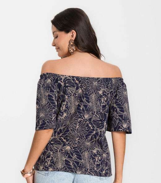 Blusa Feminina Ciganinha Infinita Cor Azul