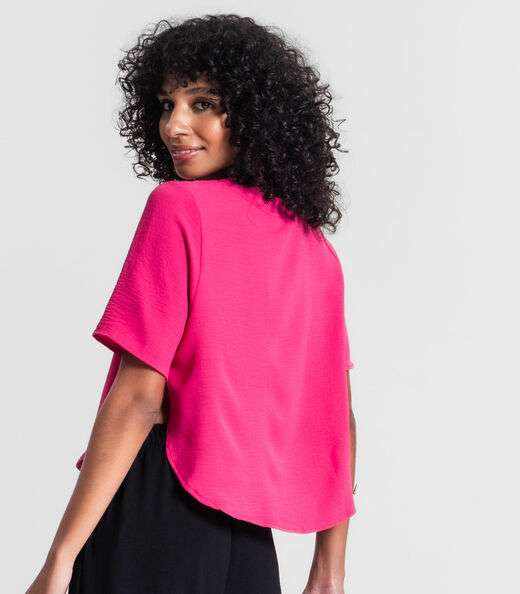Blusa Feminina Manga Curta Rovitex Rosa