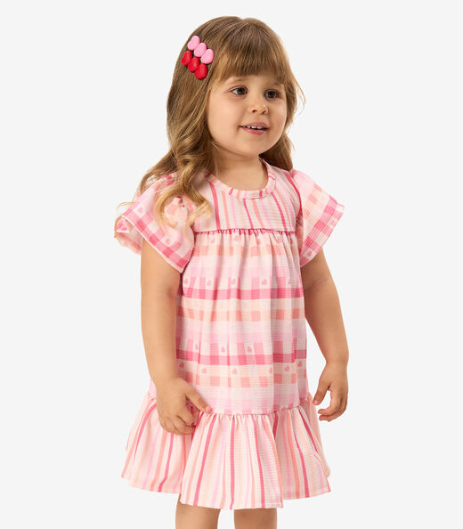 Image_Vestido Feminino Meia Malha Listrado Rovi Kids Rosa