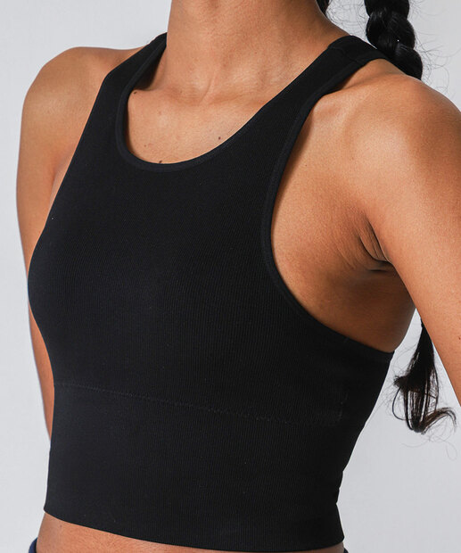 Top Fitness Nadador Sem Costura Marisa Preto