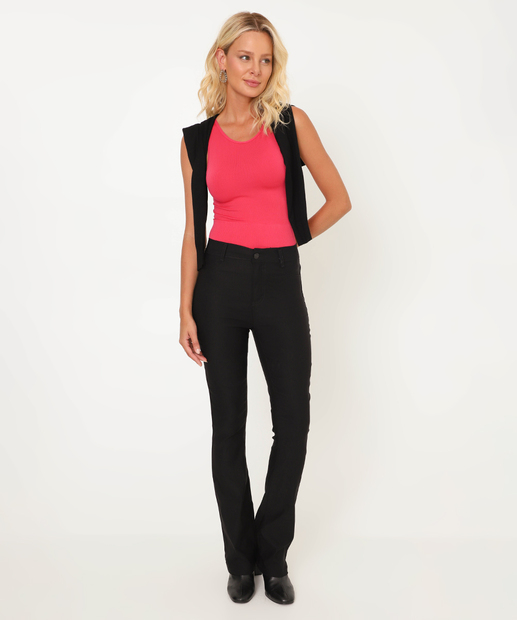 Blusa Regata Feminina Canelada Sem Costura Marisa Rosa