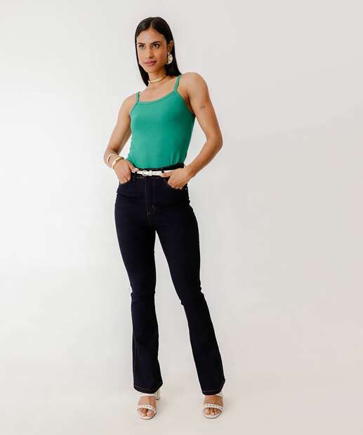 Image_Calça Feminina Jeans Flare Cintura Alta