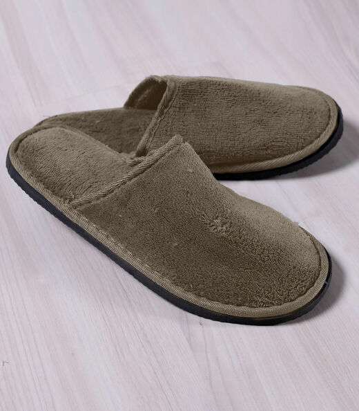 Image_Pantufa Masculina Em Plush Bene Casa Marrom