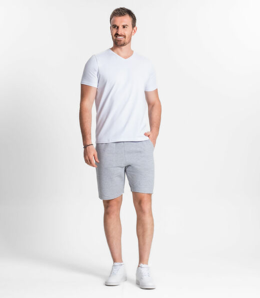 Bermuda Masculina Plus Size Moletom Diametro Cinza