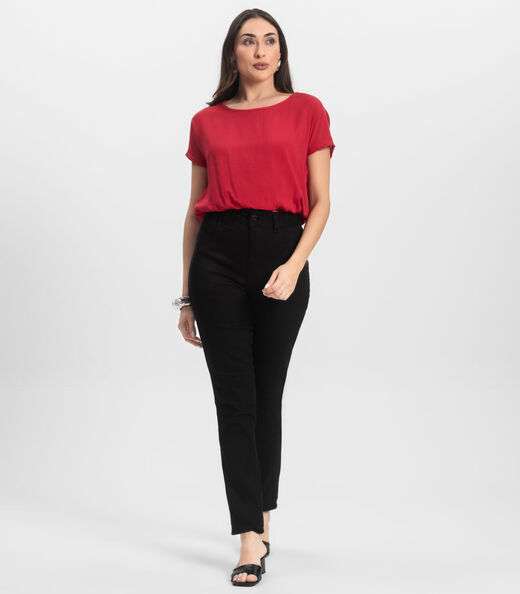Blusa Feminina manga curta Infinita Cor Vermelho