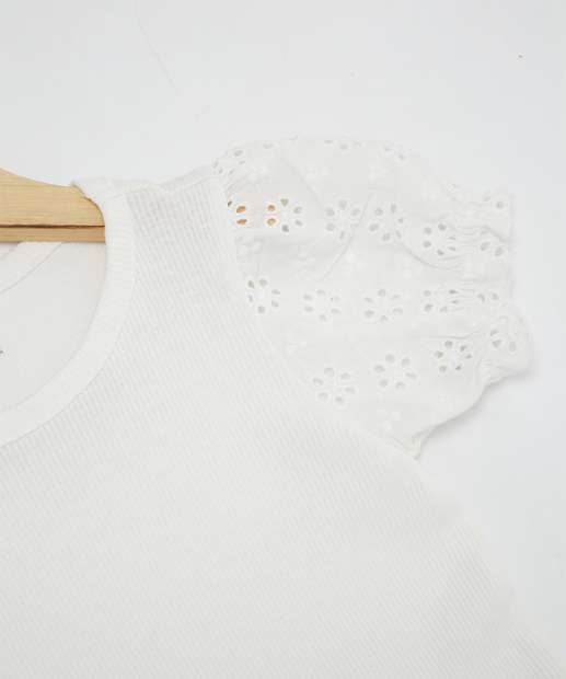 Blusa Infantil Canelada Recorte Laise Marisa Tam 1 a 4
