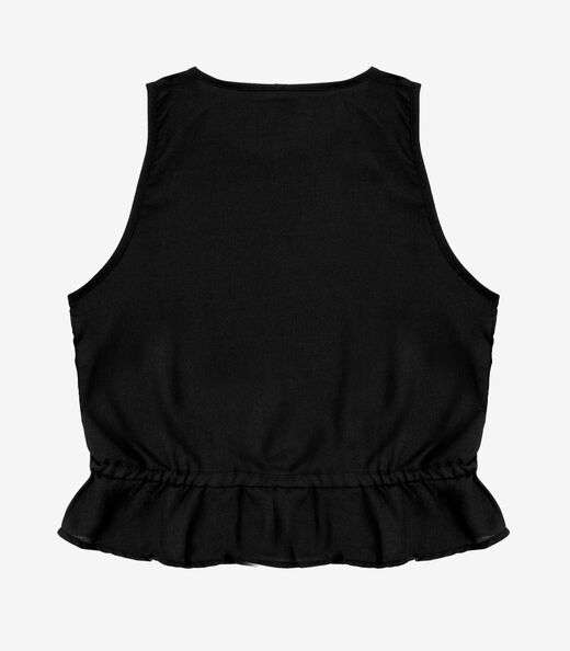 Regata Feminina em Crepe Infinita Cor Preto