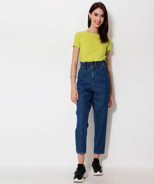 Calça Jeans Reta Feminina Clochard Bolsos Marisa