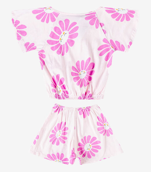 Conjunto Infantil Menina Blusa E Short Select Rosa