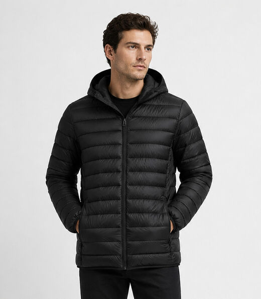 Image_Jaqueta Masculina Puffer Com Capuz All Free Preto