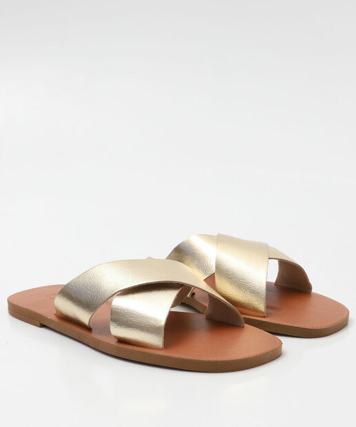 Rasteirinha Feminina Metalizada Marisa Dourado