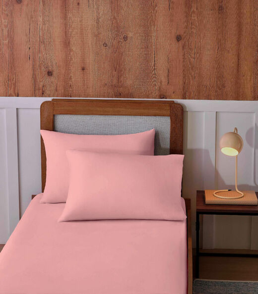Image_Jogo De Cama Solteiro Malha 2 Peças Liso Vivaldi Rosa