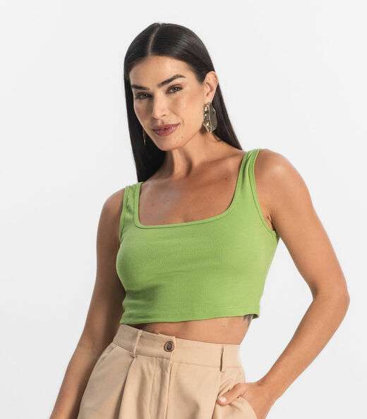 Top Básico Feminino em Ribana Rovitex Verde