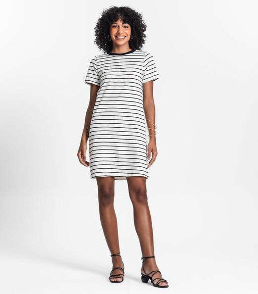 Vestido Feminino Listrado Rovitex Bege