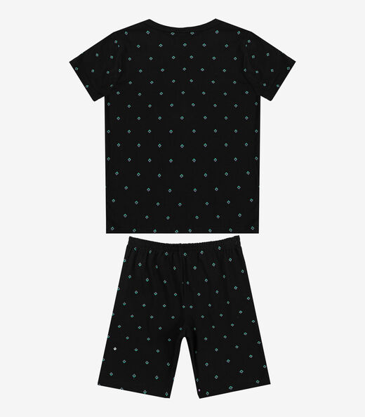 Pijama Infantil Camiseta e Bermuda Select Preto