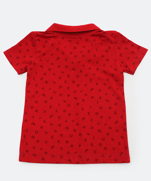 Conjunto Infantil Polo Mickey Disney Tam 1 a 3 Vermelho