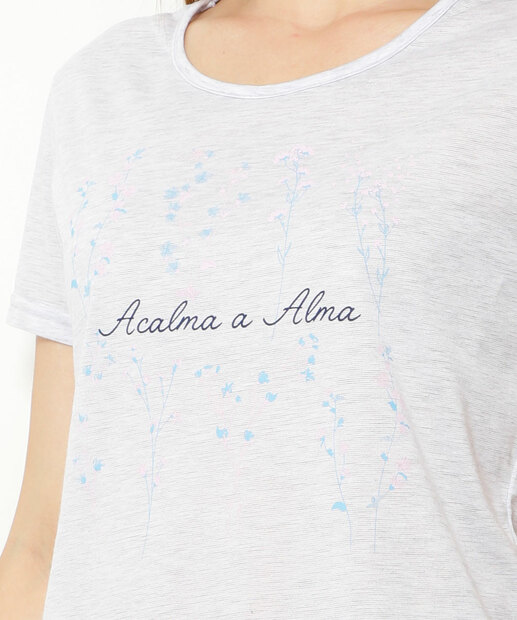 Pijama Feminino Estampado Manga Curta Marisa