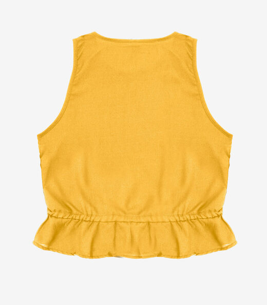 Regata Feminina em Crepe Infinita Cor Amarelo