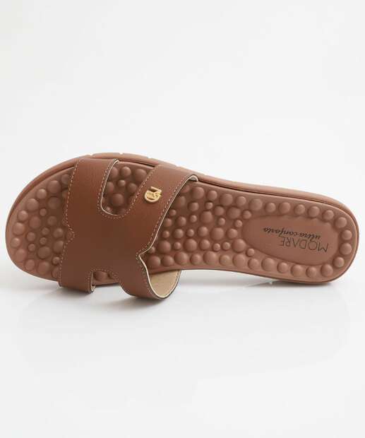 Rasteirinha Feminina Tiras Modare Marrom