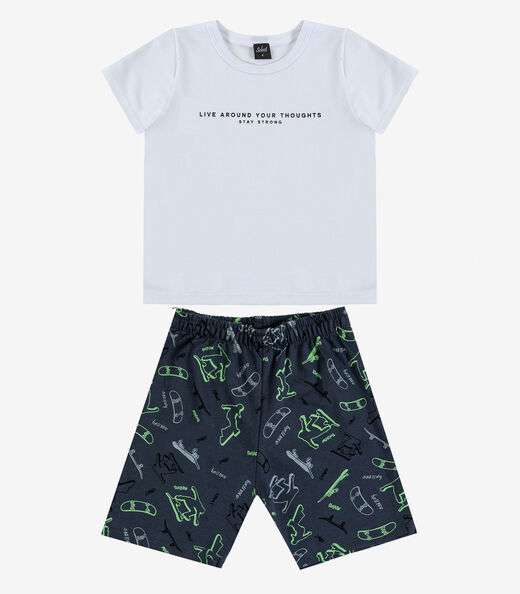 Conjunto Infantil Camiseta e Bermuda Select Cinza