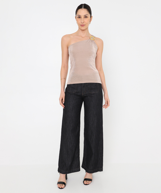 Blusa Feminina Ombro Só Textura Marisa Bege