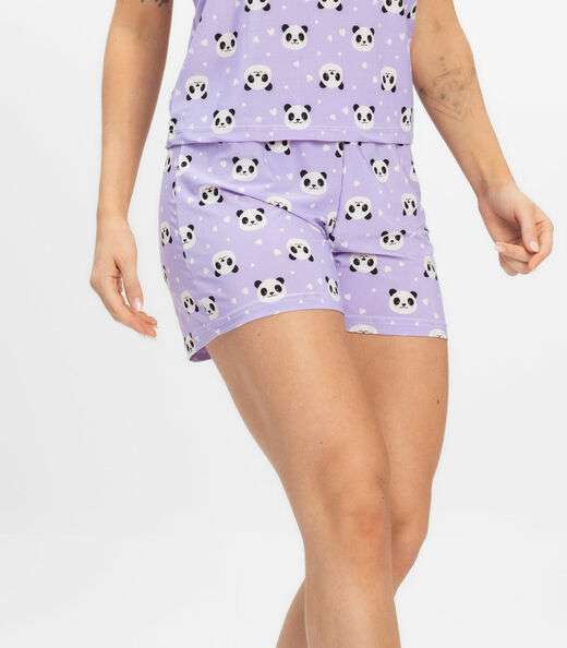 Short Doll Curto Feminino De Liganete Bella Ana Roxo