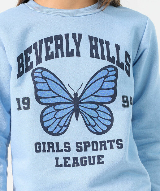 Blusão Infantil Moletom Estampado Marisa Tam 10 a 16 Azul