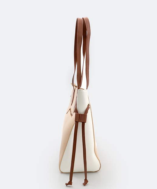 Bolsa De Ombro Tote Feminina Marisa Bege