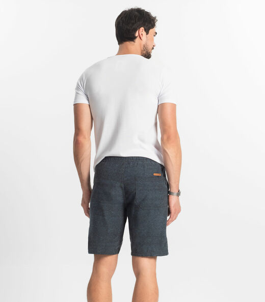 Bermuda Masculina Sarja Elástico E Bolsos Shift Cinza