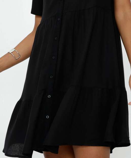 Vestido Feminino Chemise Manga Curta Marisa