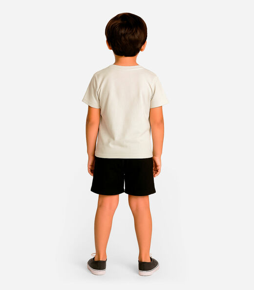 Conjunto Infantil Camiseta Com Bermuda Select Bege