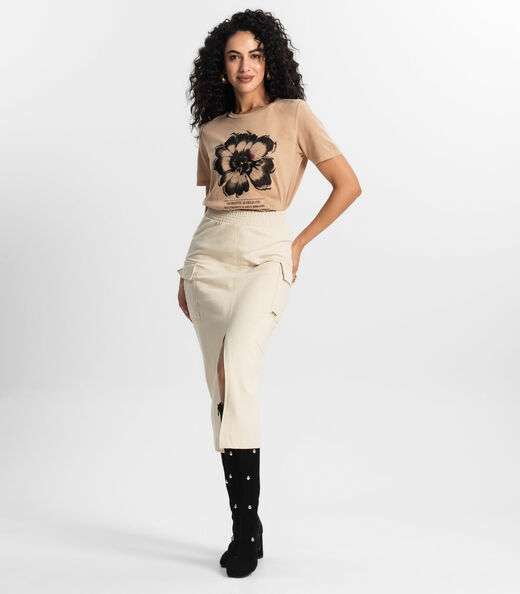 T-shirt Feminina Rovitex Marrom