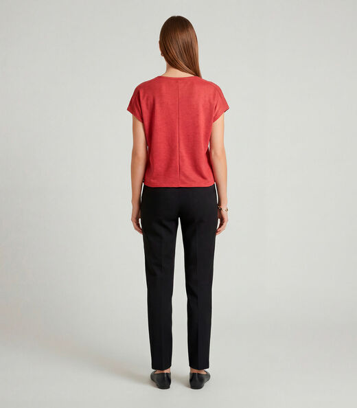 Blusa Feminina Recorte Na Costa Infinita Cor Laranja