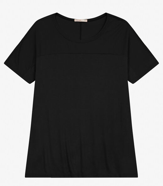 Blusa Visco Tricot Plus Size Secret Glam Preto