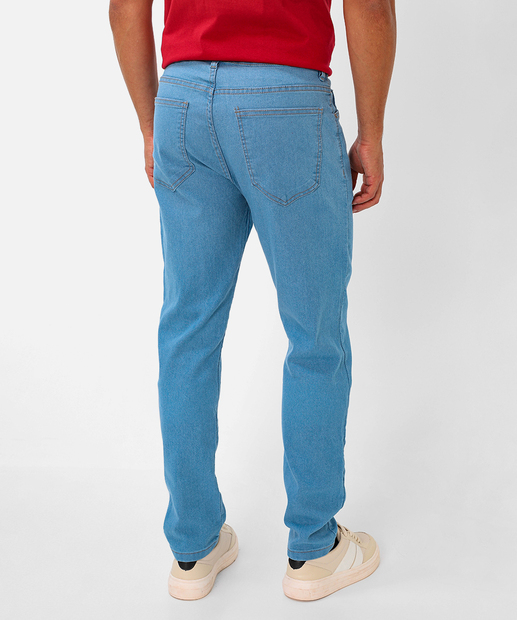 Calça Masculina Jeans Skinny Bolsos Azul Claro